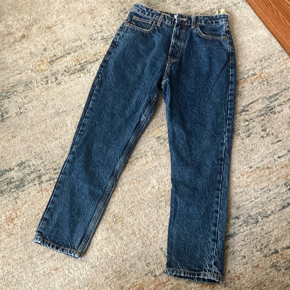 Zara dark wash straight leg jean